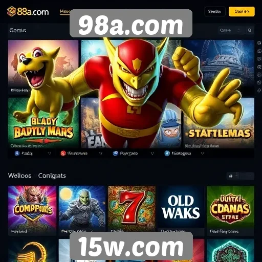 Variedade de jogos disponíveis em 98a.com